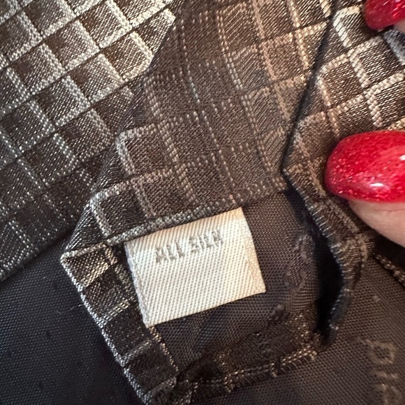 Vintage Pierre Cardin Black Silver Abstract 100% Silk Men’s Necktie Made In USA - Picture 4 of 7